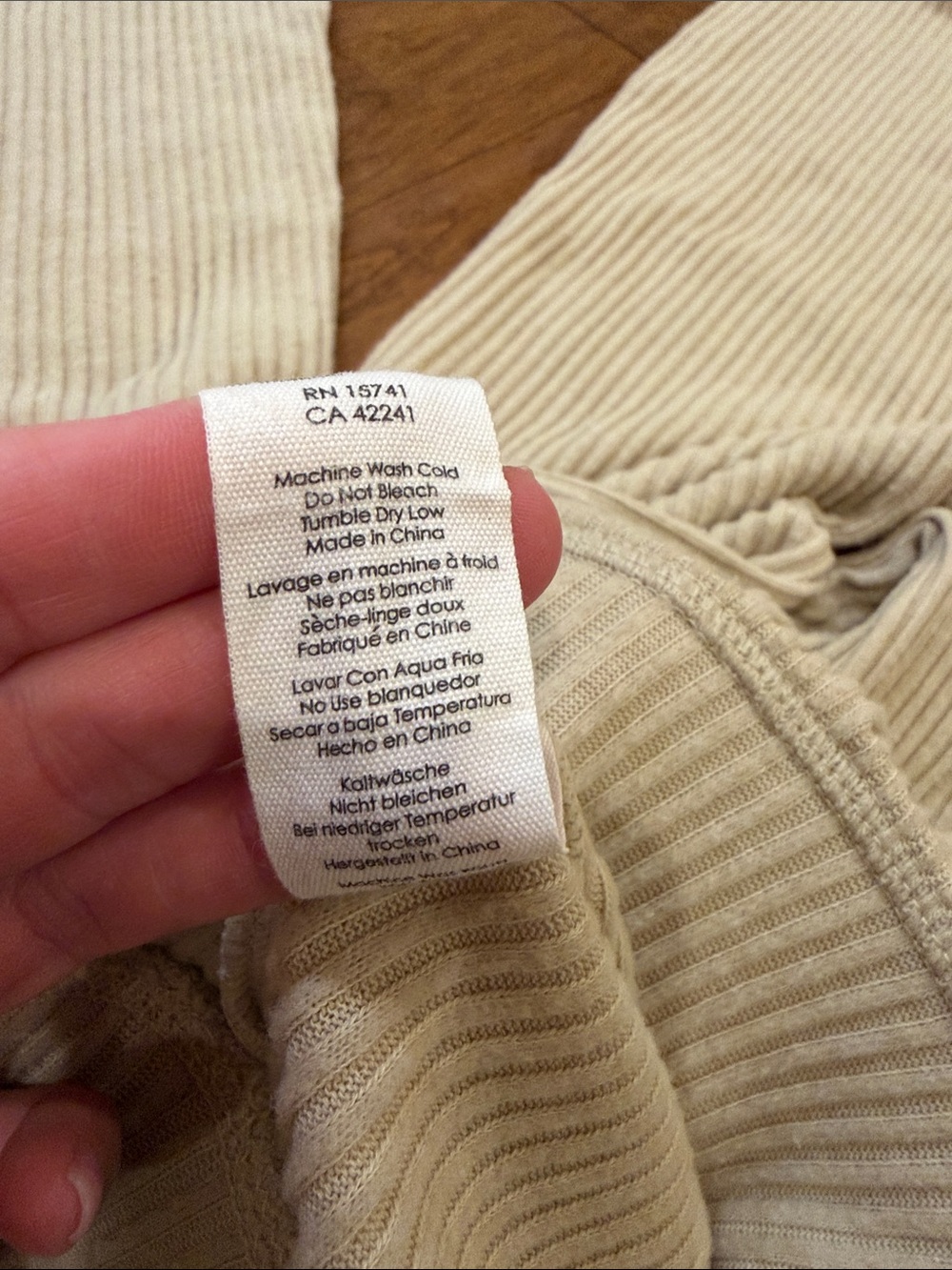 P.J. Salvage Cream Ribbed Knit Bootcut Flutter Hem Loungewear Pants XS - Picture 7 of 7